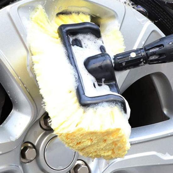 Car Cleaning Brush with Detachable Handle Soft Bristles Design Tight Connection On/Off Switch Scratch-Free Car Vehicle Cleaning Brush