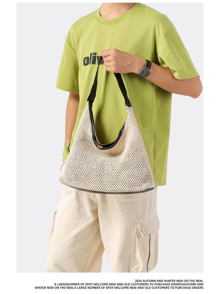 Korean Cross-border Woven Straw Tote: Large Capacity Beach & Shoulder Bag for Women