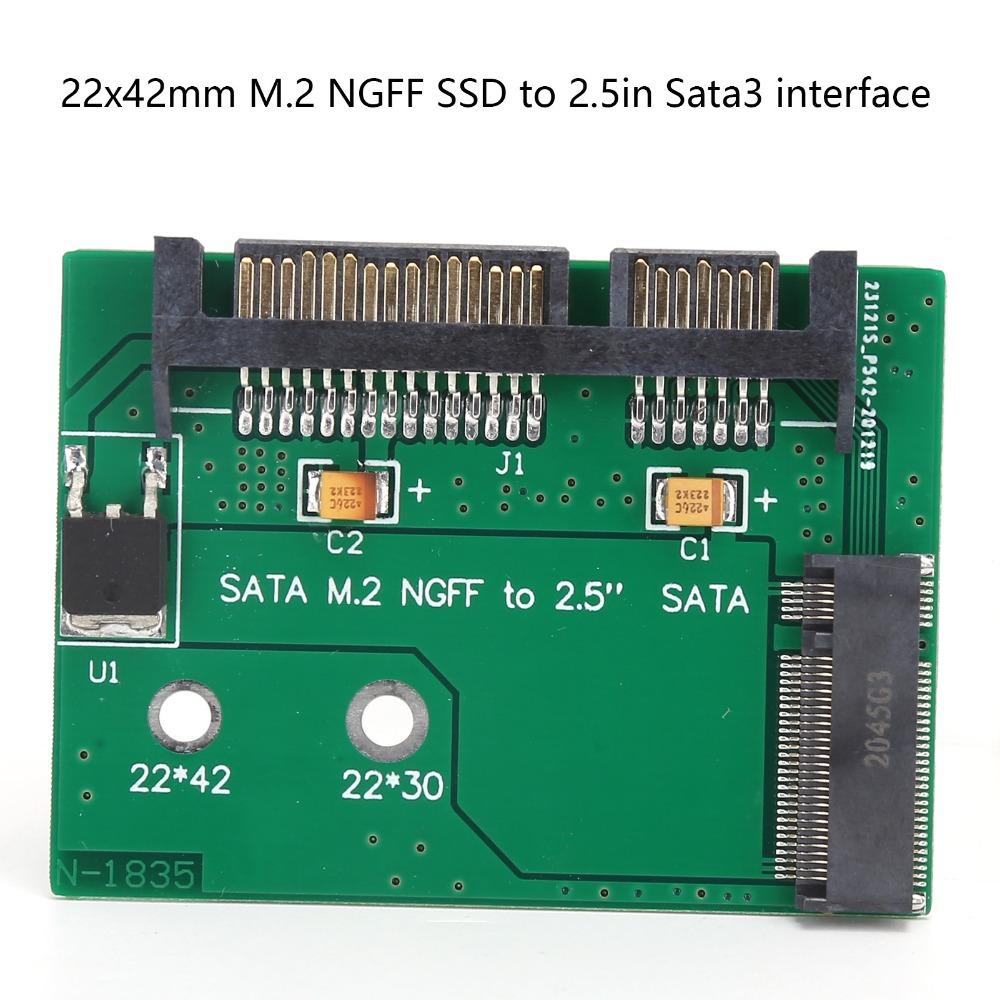 2.5 Inch M.2 NGFF SSD to 2.5in SATA3 Board SSD Converter Computer Hard Laptop Compatibility
