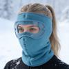 Осінь Зима Захисна маска для обличчя з окулярами Чоловіки Жінки Тепла флісова маска для обличчя Для холодної погоди Велоспорт на відкритому повітрі З захистом від запотівання Повнолицевий щиток Грілка для шиї
