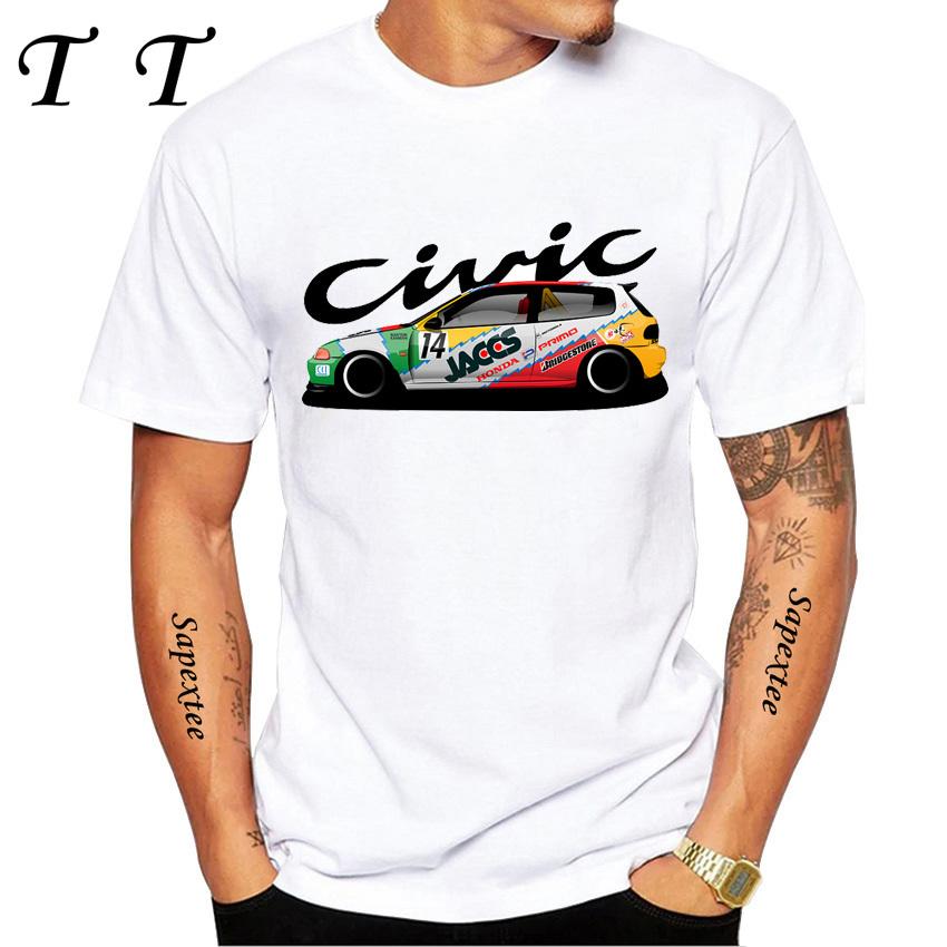 Ny Japanstil Herr Kortärmad Typ R T-shirt Kör Den Klassiska JDM Vita Impreza WRX Bildesign Pojke Casual Topp Vita T-shirts