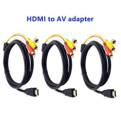 HDMI To AV Adapter Cable 1080P 5ft HDMI Male To 3-RCA Video Audio AV Cable Connector Adapter One-Way Transmitter for TV HDTV DVD