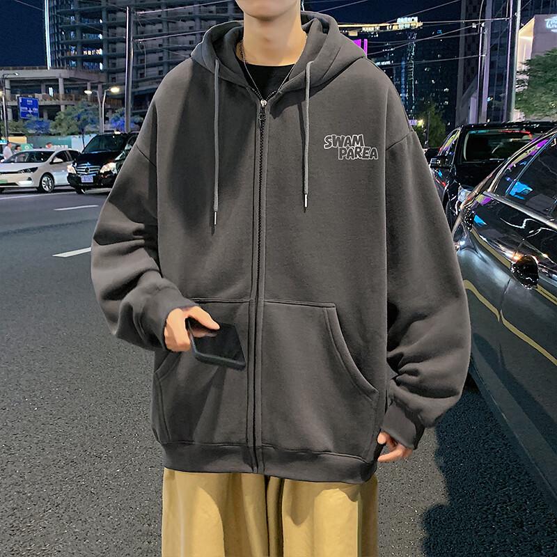 SWAMP AREA Men's Casual Hooded Zip-Up Sweatshirt
