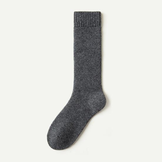 1 Pair Women Winter Socks Thickened Plush Knee Length Long-tube High Elasticity Wrapping Anti-slip Floor Socks Comfort Warmth Sleeping Stockings