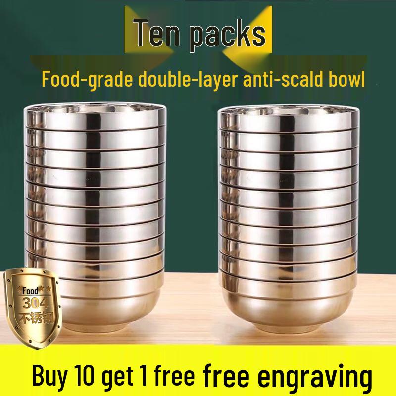 Zhaoran 304 Stainless Steel Double-Layer Kids Bowl