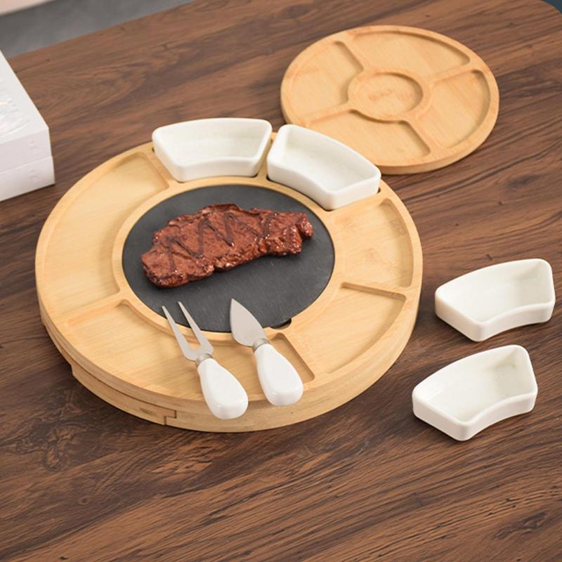 Charcuterie Board Set Wood Large Cheese Board For Charcuterie Built-in Drawer Serving Tray Food Container For Kitchen Home Yard