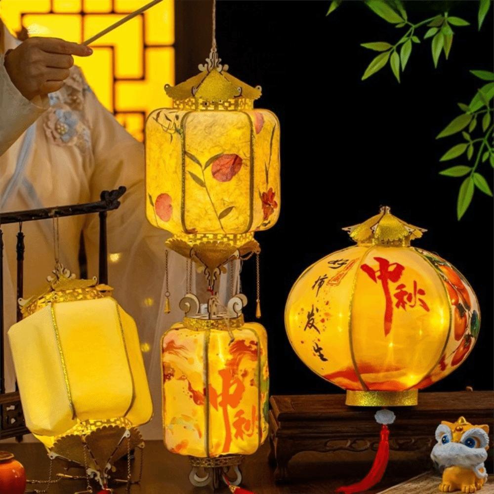 with Tassel Chinese Flower Lantern Handheld Portable Lantern Craft