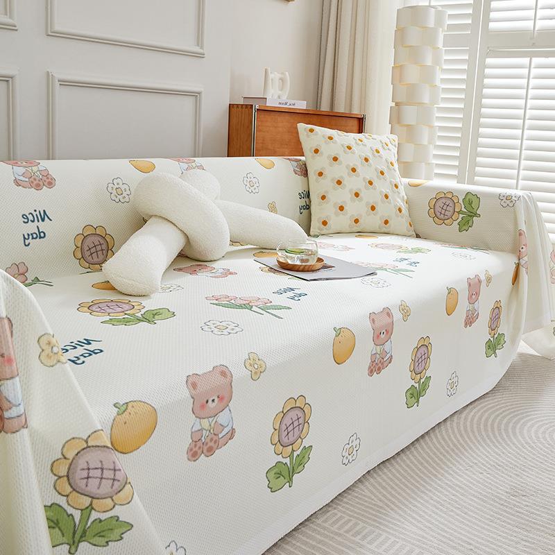 Ice Silk Sofa Cover, Summer Cartoon Cute Sofa Cover, Cute Fun Sha Releases Full Package Sofa Cover