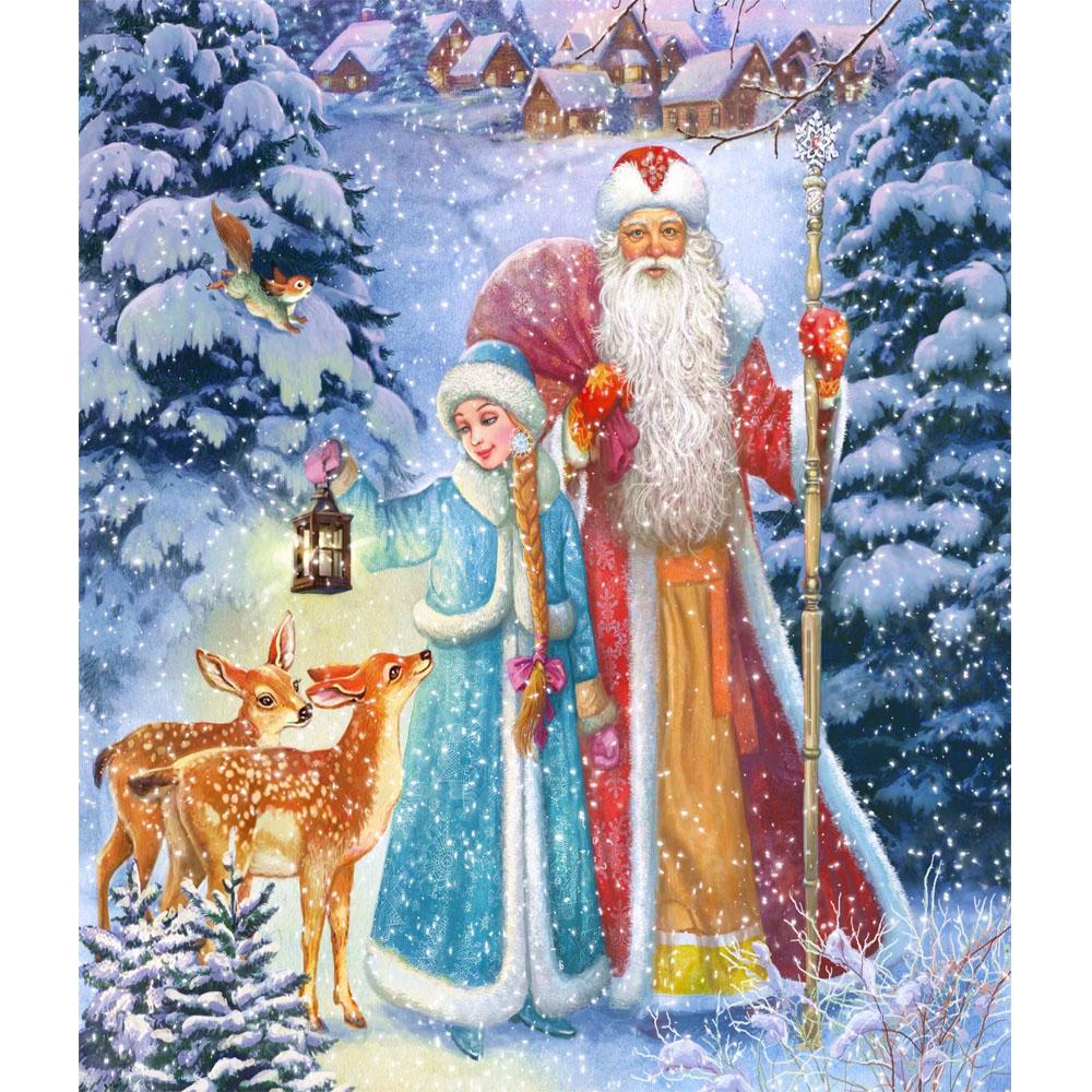 Diamond Painted Santa 5D DIY Diamond Full Circle Diamond Embroidery Snowman Mosaic Home Decoration Gift