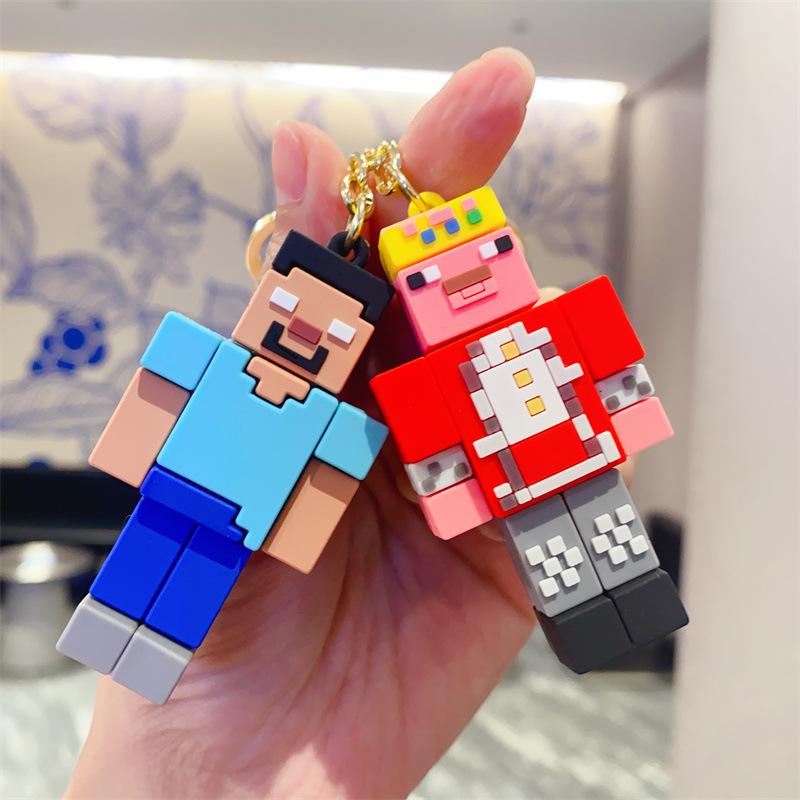 Game Minecraft Keychain, Creative Cartoon Pendant Game Merchandise Small Gift