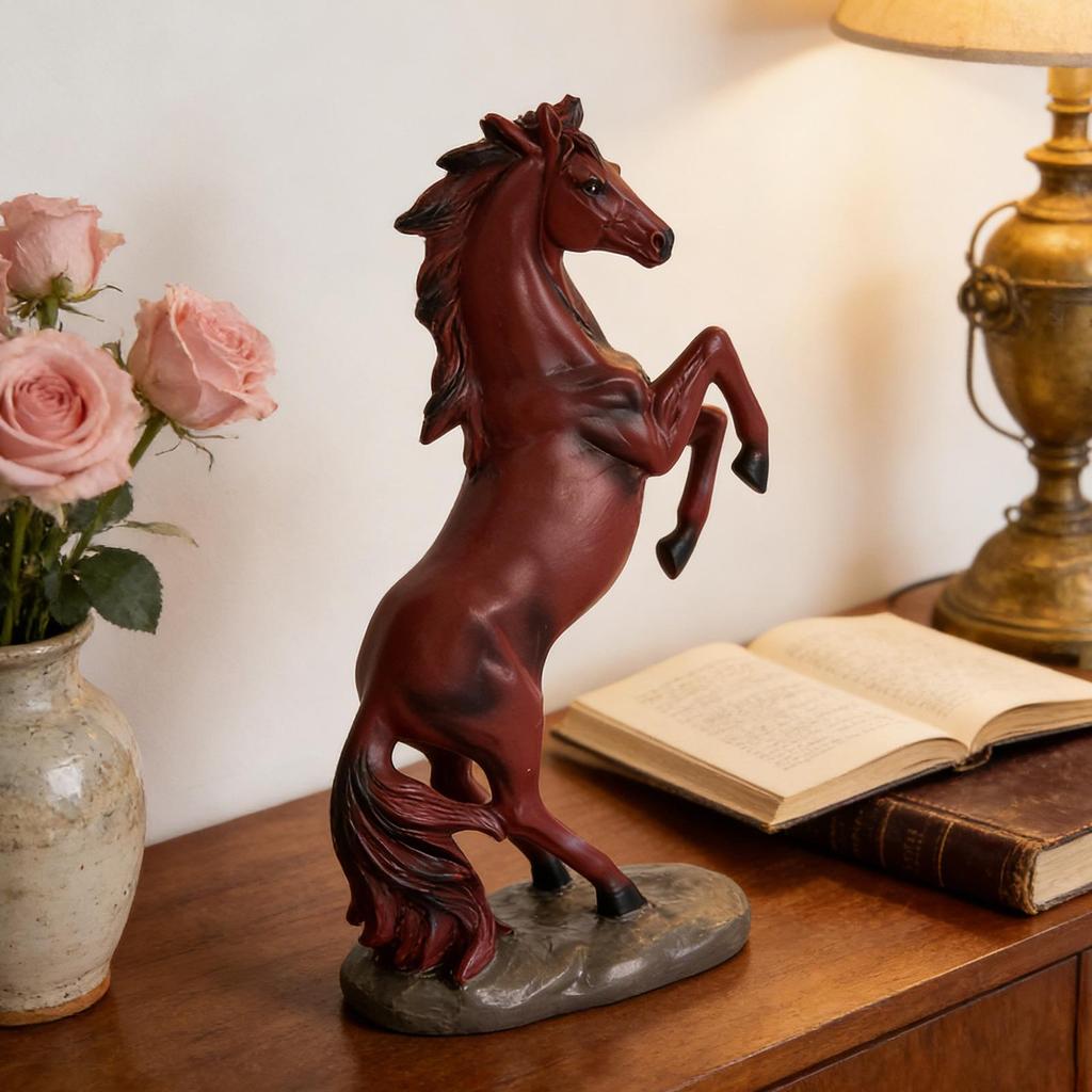 Rote Pferde Statue Ornament 2026 Chinesisches Neujahr Sammlerfigur Feng Shui Harz Rotes Pferd Dekor Reichtum Glück Handwerk