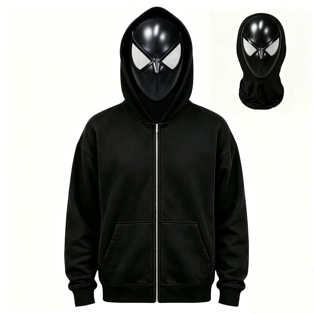 Kids Halloween Graphic Print Zip-Up Hoodie for Casual Everyday Wear and Party