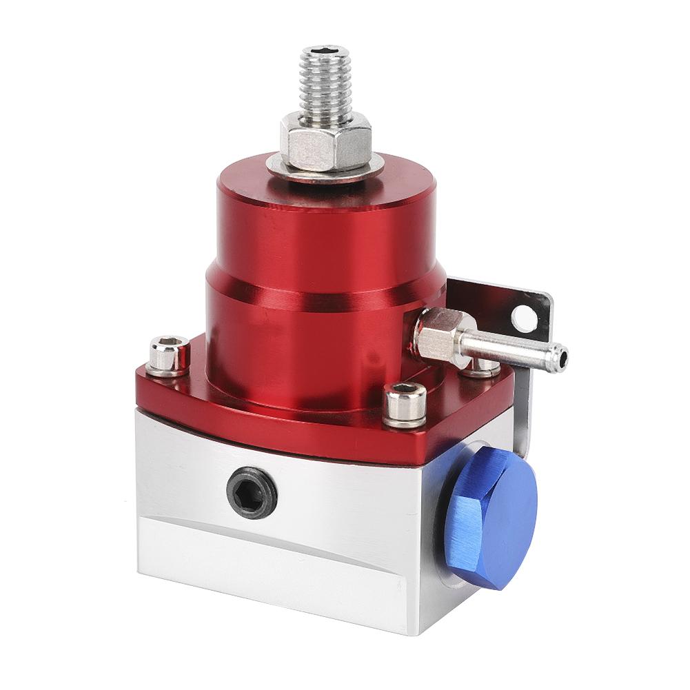 Universal Adjustable Car Fuel Pressure Regulator Kit W  Gauge 100PSI (Red+Silver)