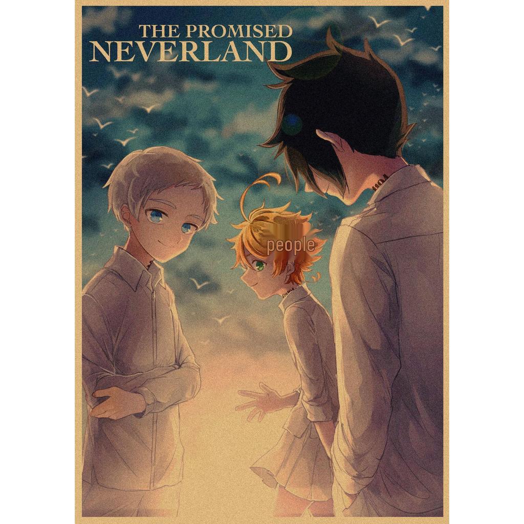 The Promised Neverland Anime Retro Kraft Paper Poster - Decorative Wall Art