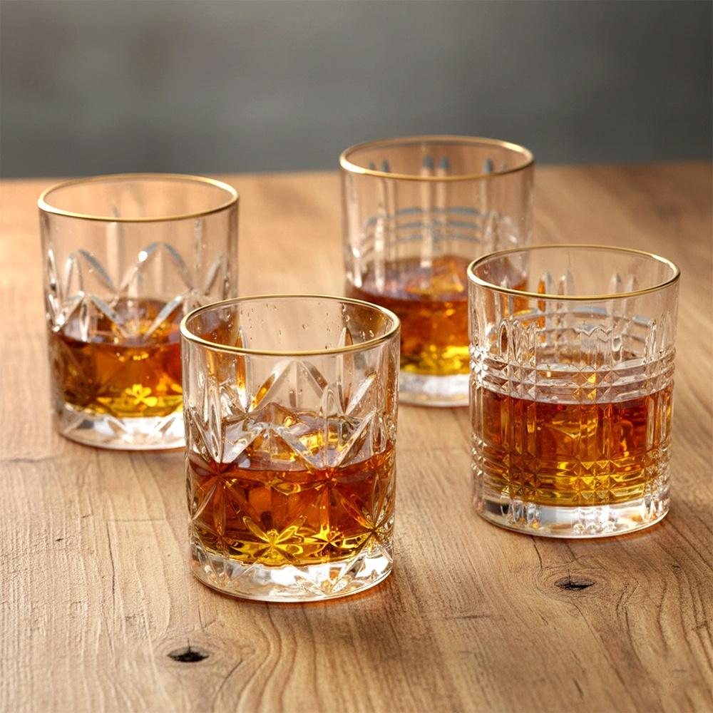 4x Szklanka Do Whisky Drinków Napojów Zestaw Komplet Szklanek Na Prezent