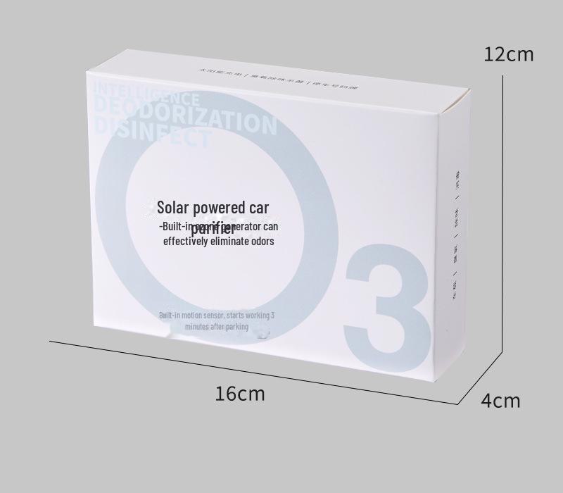 Solarny oczyszczacz powietrza do samochodu z automatycznym generatorem ozonu, dezodoryzatorem, sterylizatorem i ładowaniem solarnym