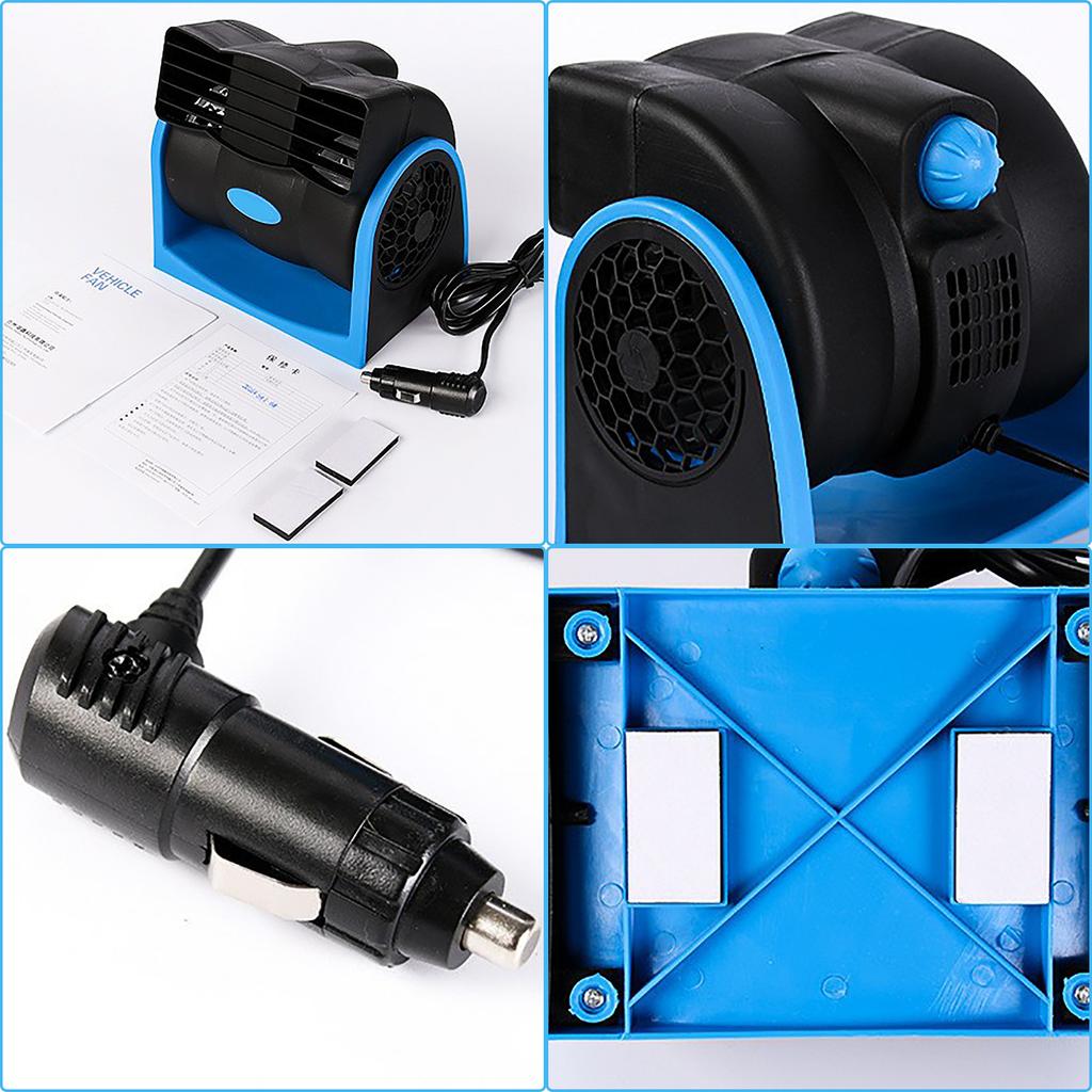 12/24V Portable Air Conditioning Cooling Fan Electric USB Car Fan 2 Speed Adjustable Strong Wind Air Circulator Fans