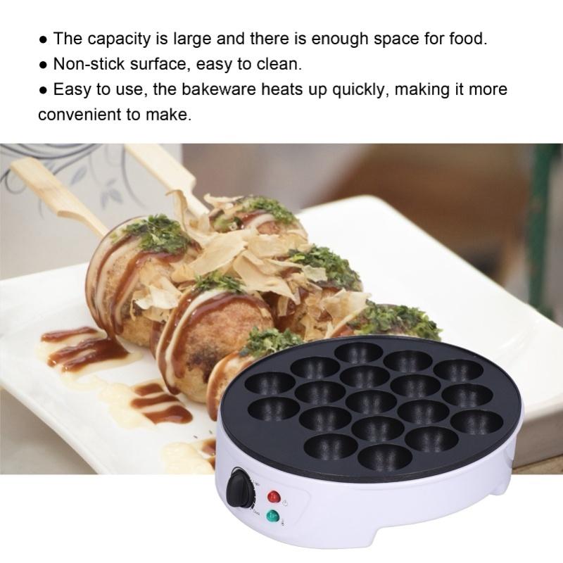 18 Delikli Takoyaki Makinesi Taşınabilir Mini Ahtapot Topu Elektrikli Pişirme Tavası Kahvaltı Makinesi
