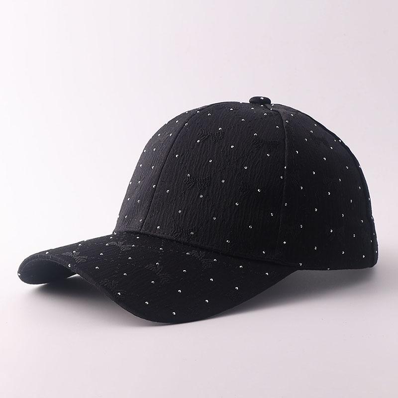 New small fresh sticker butterfly baseball cap women's European and American fashion fine diamond printing sunshade cap