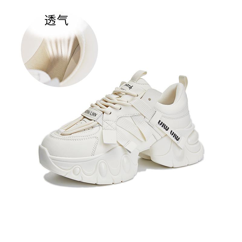 

Popcorn cover shell bottom leather dad shoes women s 2025 spring new thick-soled heightening sports shoes versatile shoes children 40 бежевий