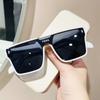 Retro Korean One-piece Large-frame Windproof Sunglasses Women's Retro Ins Yellow Glasses Men's Driving UV400