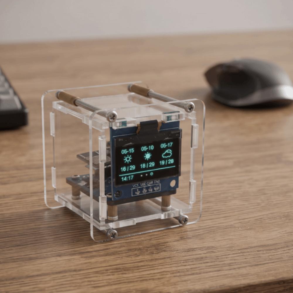 ESP8266 Digital Clock Kits Time Temperature Humidity DIY Clock Soldering Kit  Desktop Decoration