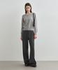 MONGDOL Single-Pleat Wide Slacks Charcoal Mdpt025Charcoal
