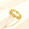 Simple Strap Chain Ring for Women,Gold Color Minimalist Stainless Steel Watch Rings,Fine Jewelry Gift