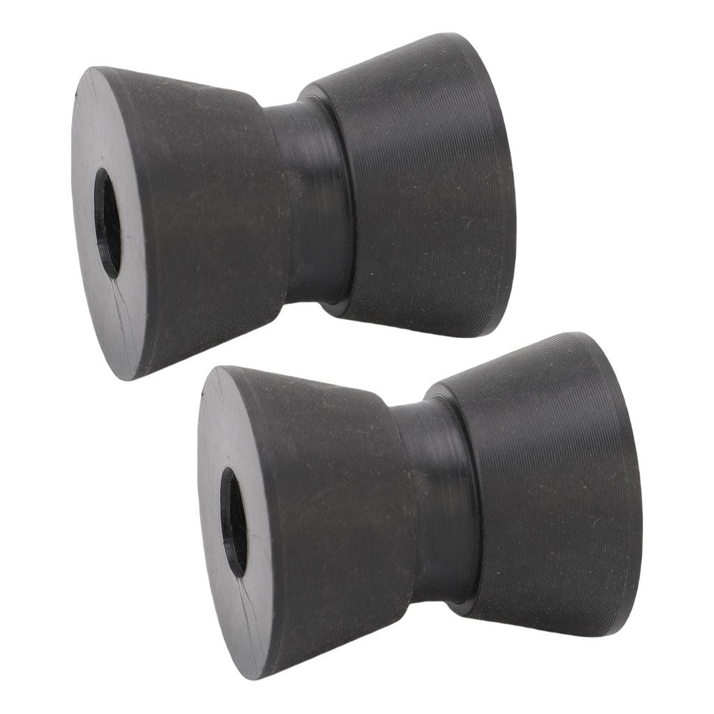 2Pcs Boat Trailer Roller 1.5 X 1.9in Nylon Anti Scratch Bow Roller Assembly for Yacht Marine Motorboat Black