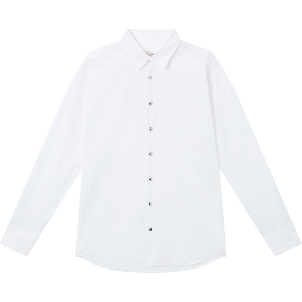 Moncler Simple Solid Color Casual Versatile Pointed Collar Long Sleeve Shirt Men shirts G20912F0000328144001