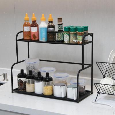 Especiero de 2 niveles Estante para perfumes Portátil Ahorro de espacio Organizador de estación de café Almacenamiento de cocina