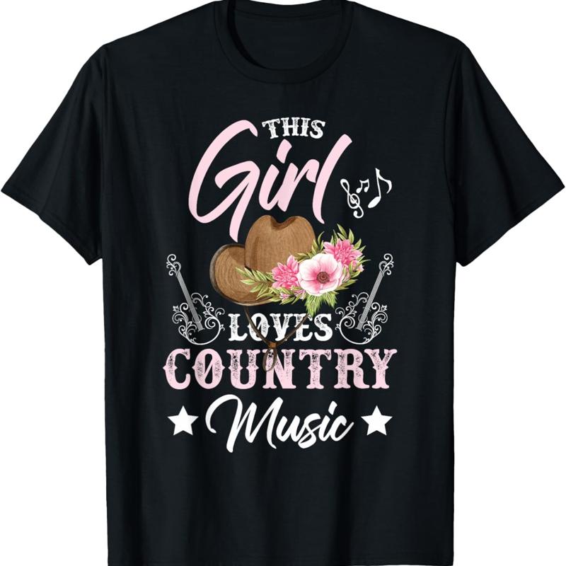 

This Girl Loves Country Music T Shirt - Men s Summer Cotton Graphic Tee S разноцветный