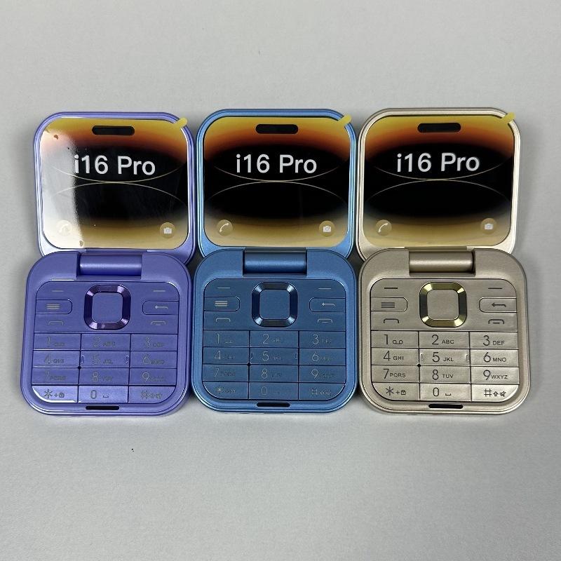 I16 Pro Dual SIM Non-smartphone Foldable Flip Pushbutton Phone MP3 Magic Voice Flashlight Speed Dial Senior Clamshell CellPhone