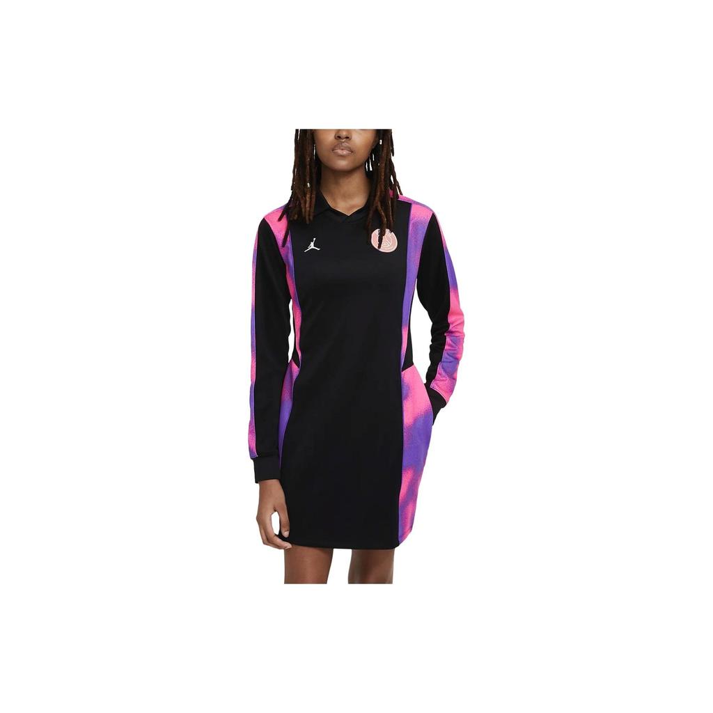 Jordan Paris Saint-Germain Jersey Dress Long Sleeve Women Dresses Black CZ7501-010