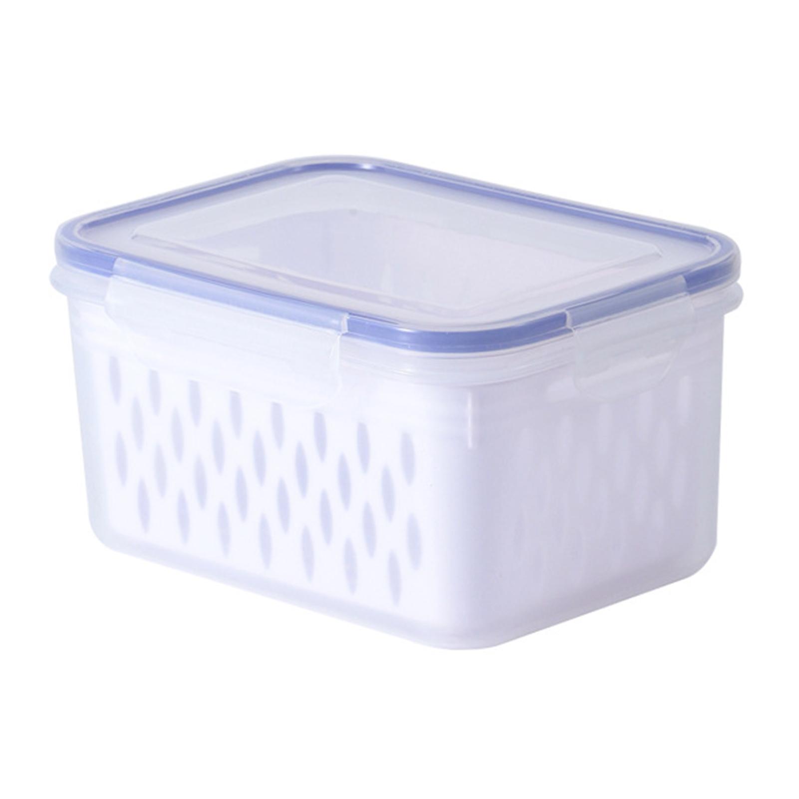 1/3pcs Dual Use Drainable Crisper Box Reusable Refrigerator Organiser For Food Storage Small Size белый