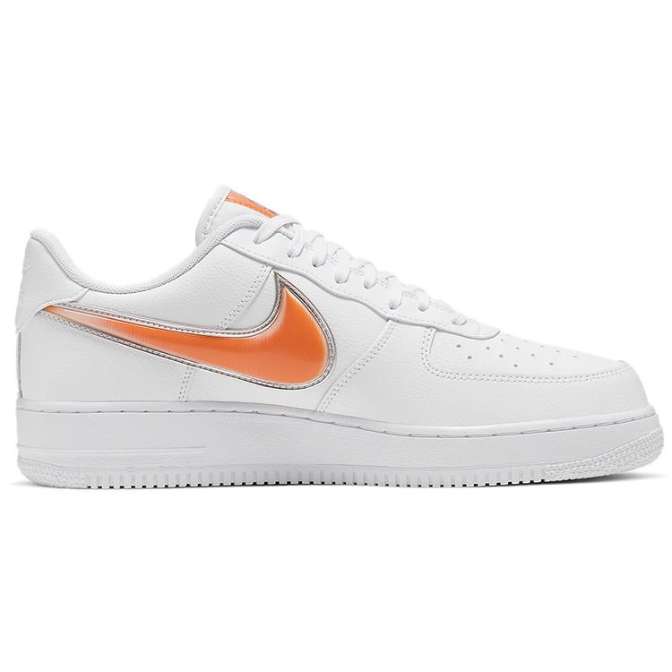 New Nike Air Force 1 Low Oversized Swoosh White Orange Peel AO2441-102