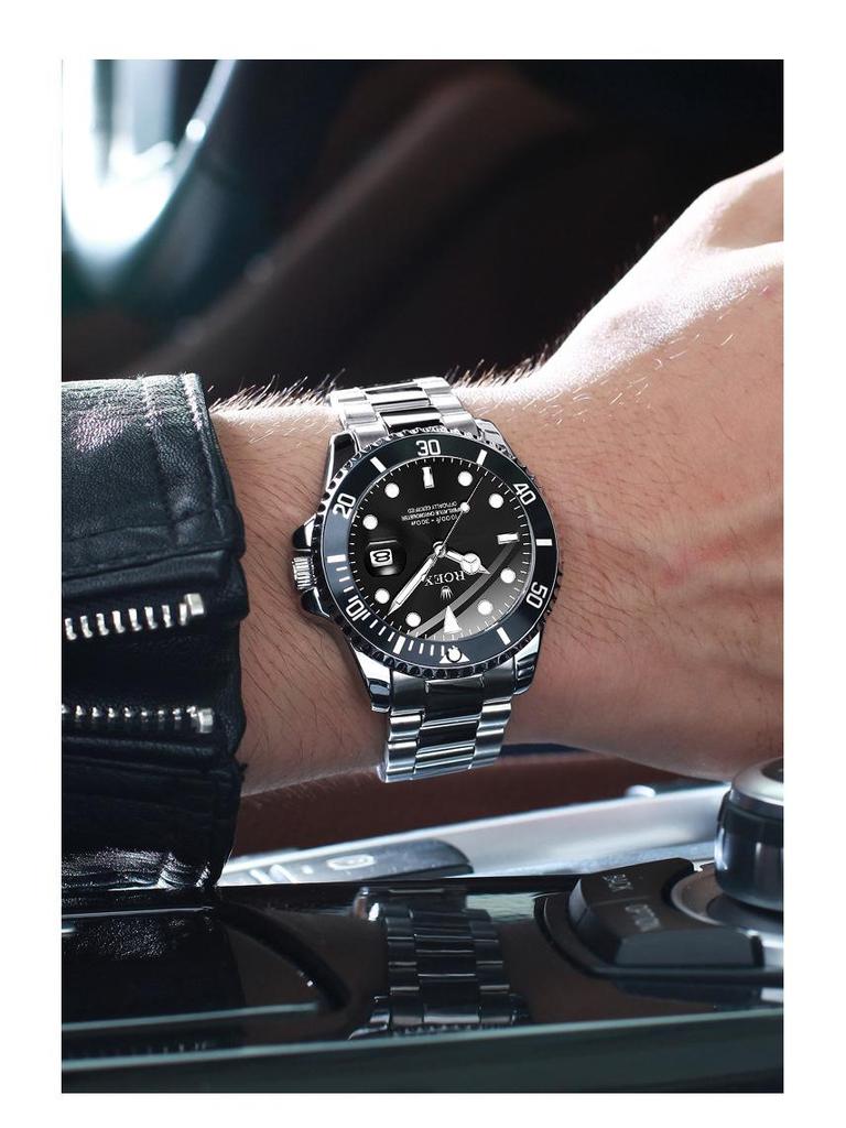 Authentische Herren Quarz Grüne Submariner Uhr - Vollautomatisch Klassischer Rolex Stil