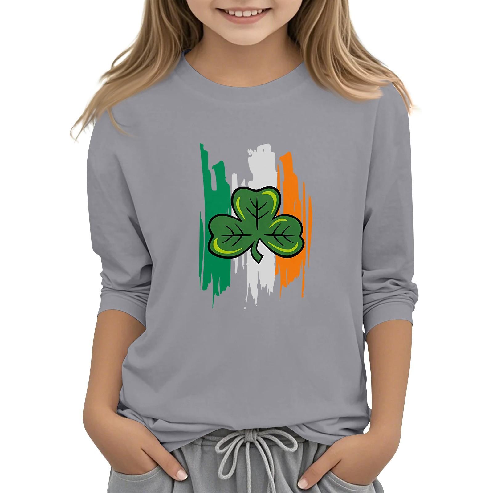 

Детская повседневная футболка с принтом в виде воротника с надписью «Св. Патрик» и рукавами длиной 7 минут 110