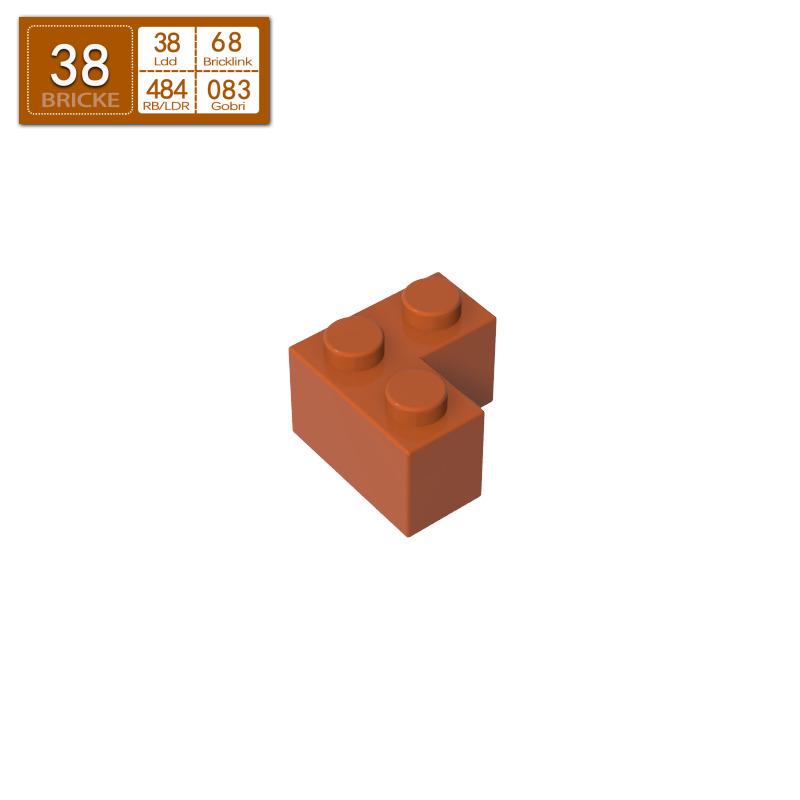 BRICKE 2x2 Right-Angle Brick, Compatible with Lego 2357, MOC Bulk Parts Building Blocks