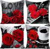 Set Of 4 Pcs Peacock Print Cushion Cover Sturdy Linen Throw Pillows For Couch Set Of 4 Peacock Covers Decorative Pillowcase