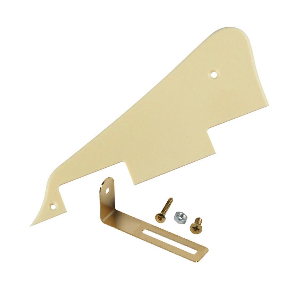 FLEOR Set of Cream 1Ply Guitar Pickguard LP and Metal Bracket for Electric Guitar Parts