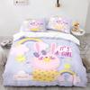 Rabbit Rainbow King Queen Duvet Cover Cartoon Animals For Children Boys Girls Easter Green Polyester Quilt Cover Bedroom Decor