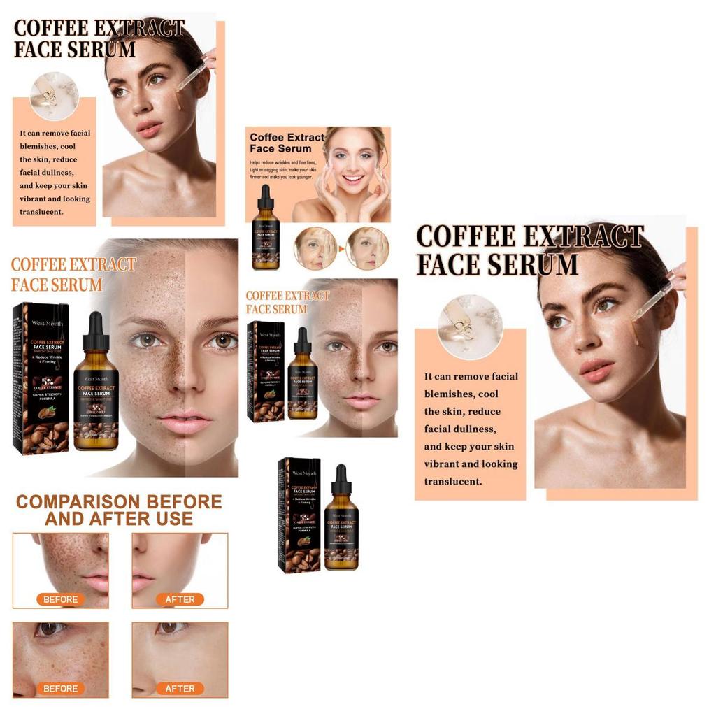 West Month Caffeine Facial Serum For Brightening Dull Skin Minimizing Pores And Hydrating