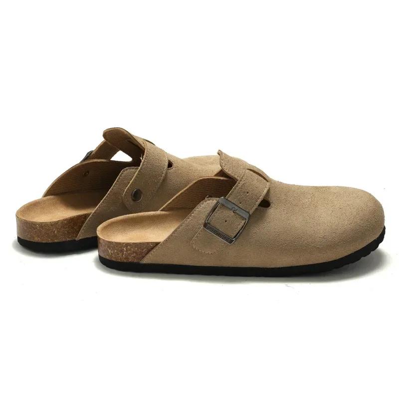 Ciabatte Mules Classiche a Punta Chiusa per Uomo con Sughero Scarpe Birken Stock Zoccoli Boston Ciabatte in Sughero Uomo Pantofole da Spiaggia in Scamosciato Uomo