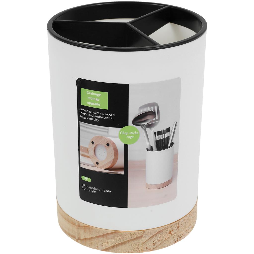 1/2Pcs Utensil Holder Cutlery Drainer 3 Divided Tableware Storage Bucket Plastic Chopstick Spoon Storage Rack Flatware Holder