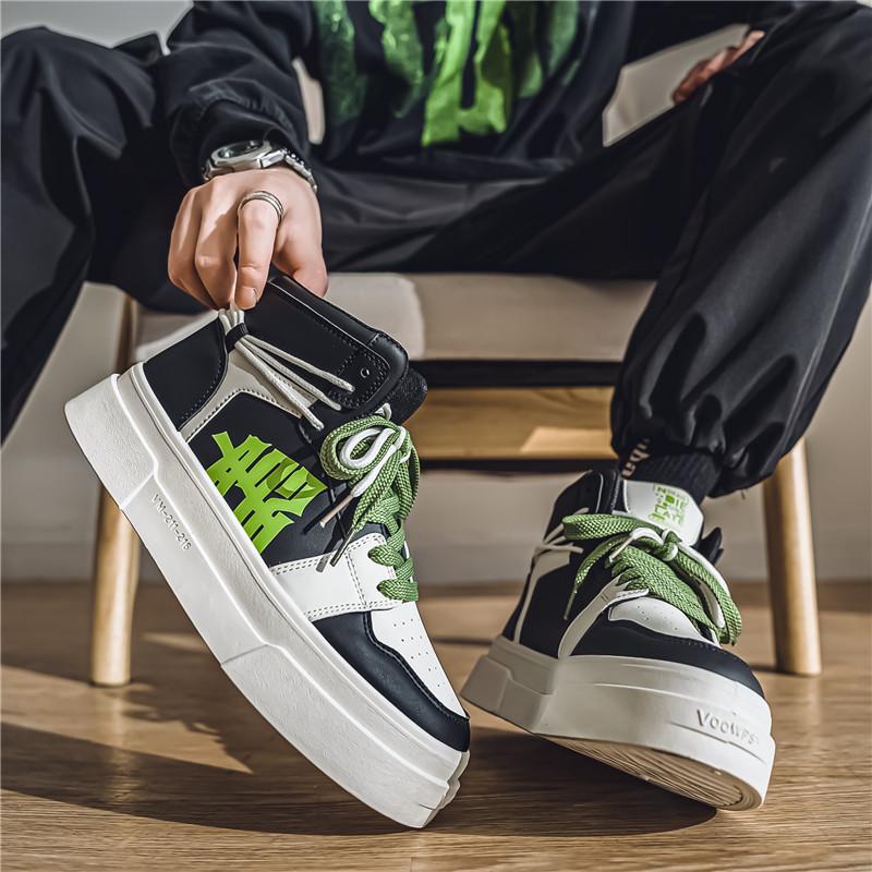 Men's New Autumn Shoe Interior Height Increasing Shoes Casual Commuting Shoe High Top Board Shoes Popular Fashionable Men's Shoe