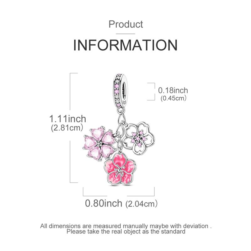 Koper Romantische Roze Kersentakjes Hanger Ontworpen Authentieke Kralen Charms Ideaal Voor Sieraden Maken Charm Kralen Charms Armbanden Kettingen Vrouwen Cadeau