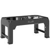 Raised Dog Bowl, Foldable Elevated Dog bowls with Slow Feeder, 4 Adjustable Heights, for Small Medium Large Breeds