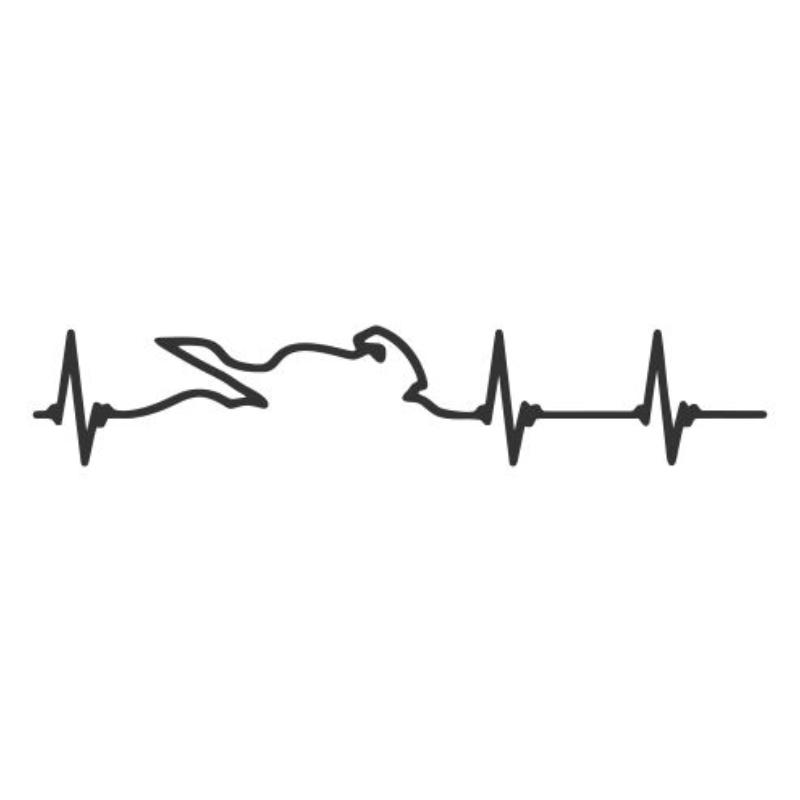 Adesivo per Auto Cuore Elettrocardiogramma di Giocatori di Gara Accessori Styling Auto Copertura Graffi Motociclista PVC, 15cm