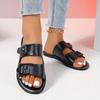 Fashion Large Size Women's Slippers 2025New Summer Casual Beach Slippers Luxury Leather Slippers for Women Outdoor Non-Slip Flat Slipper